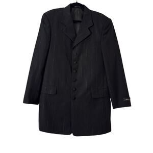 Milano Moda NWT Black Wool Full Suit